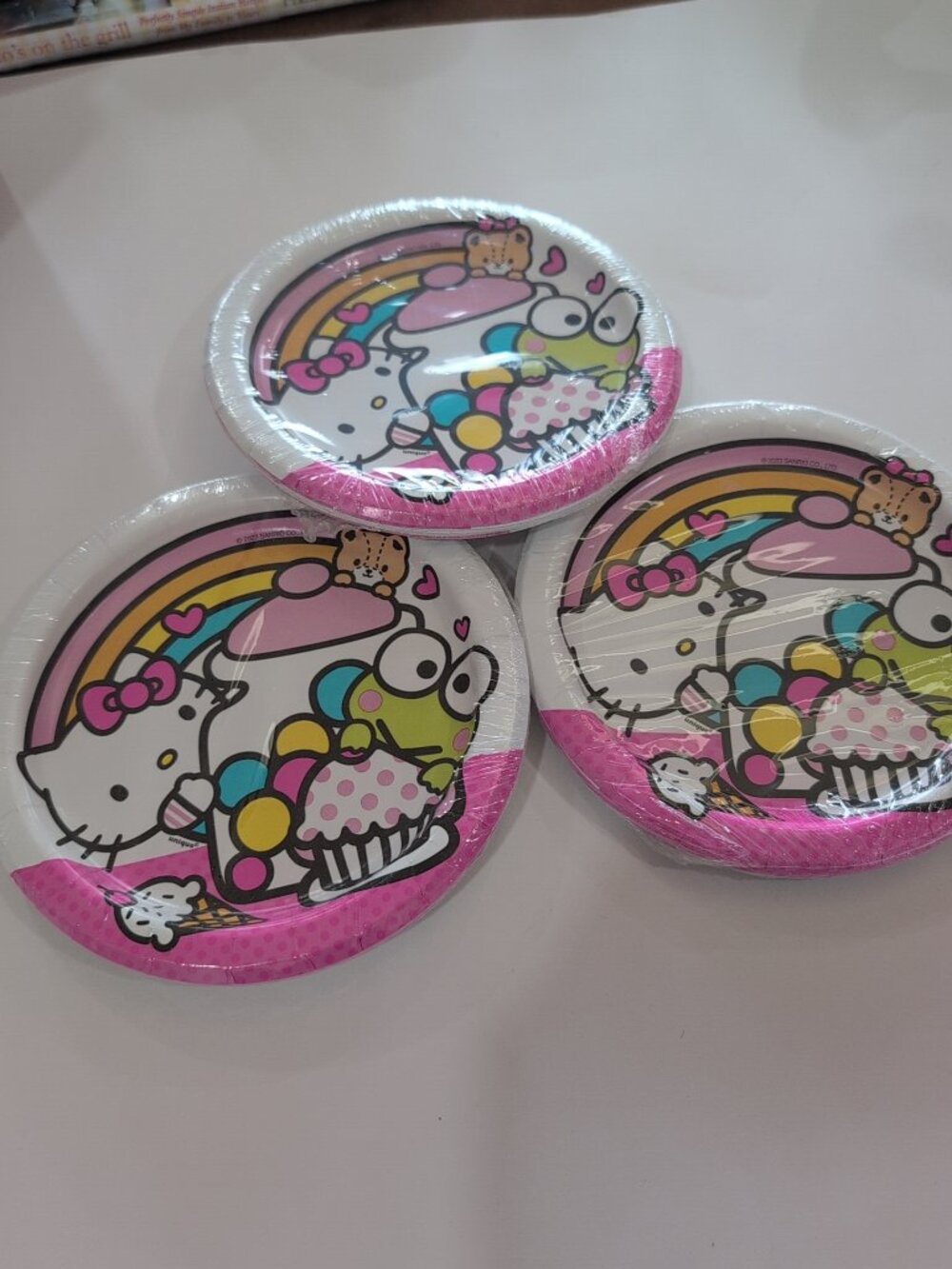 Hello Kitty Keroppi Sanrio Kawaii Pink Dessert Plates 6.34” 3, 8 Packs Party